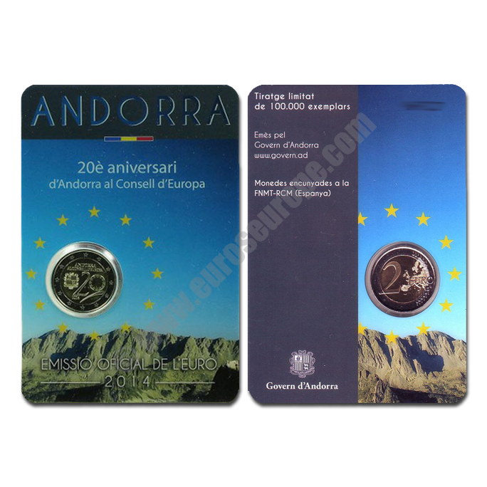 Andorra 2014 2 euros 20 Years in the Council of Europe