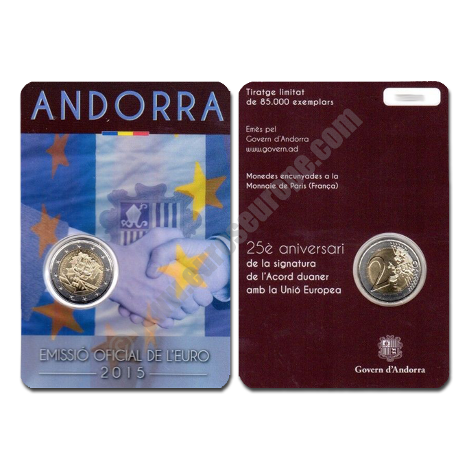 Andorra 2015 2 euros 25 Years of Customs Union with the EU