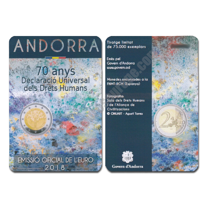 Andorra 2018 2 euros 70th anniversary of the Universal Declaration of Human Rights