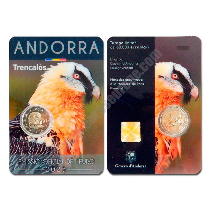 Andorra 2025 2 euros Bearded vulture