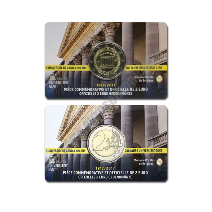 Belgium 2017 Coin card 200 years Ghent University