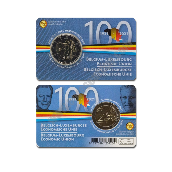 Belgium 2021 Coin card The 100th anniversary of the constitution of the Belgium-Luxembourg Economic Union (BLEU)