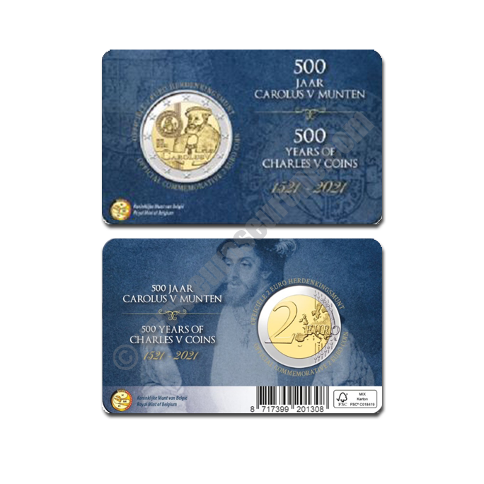 Belgium 2021 Coin card The 500th anniversary of the appearance of the ordinance of the second period of coin issuance during the reign of Charles V