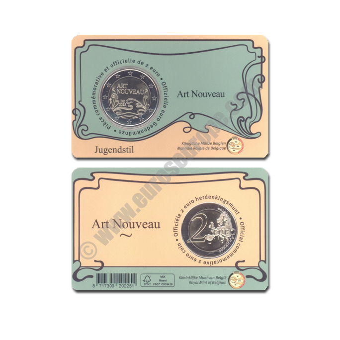 Belgium 2023 Coin card The ‘year of art nouveau’, which takes place during 2023 in Belgium