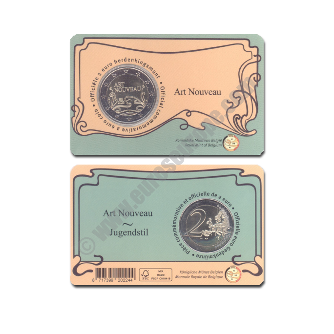 Belgium 2023 Coin card The ‘year of art nouveau’, which takes place during 2023 in Belgium