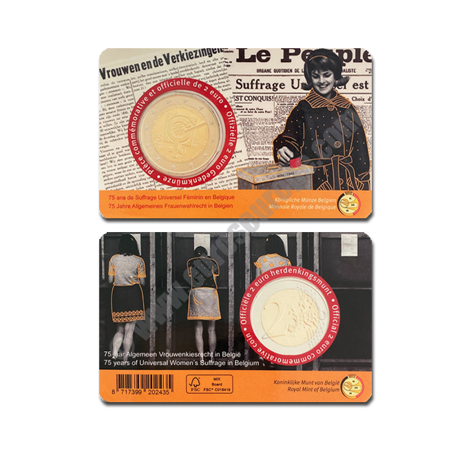 Belgium 2023 Coin card The 75th anniversary of the national suffrage for women in Belgium