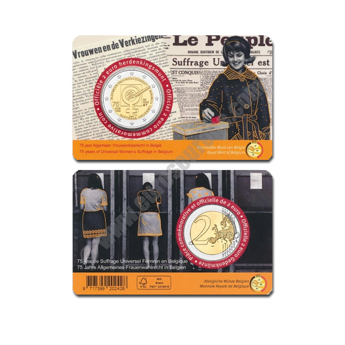 Belgium 2023 Coin card The 75th anniversary of the national suffrage for women in Belgium