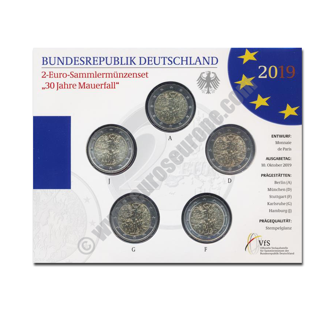 Germany 2019 2 euros The 30th anniversary of the fall of the Berlin wall