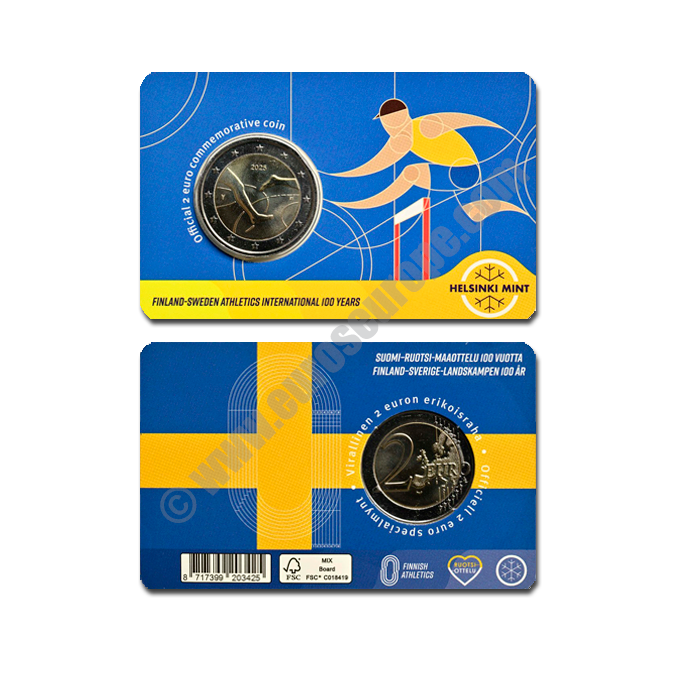 Finland 2025 2 euros Finland-Sweden Athletics International 100 years
