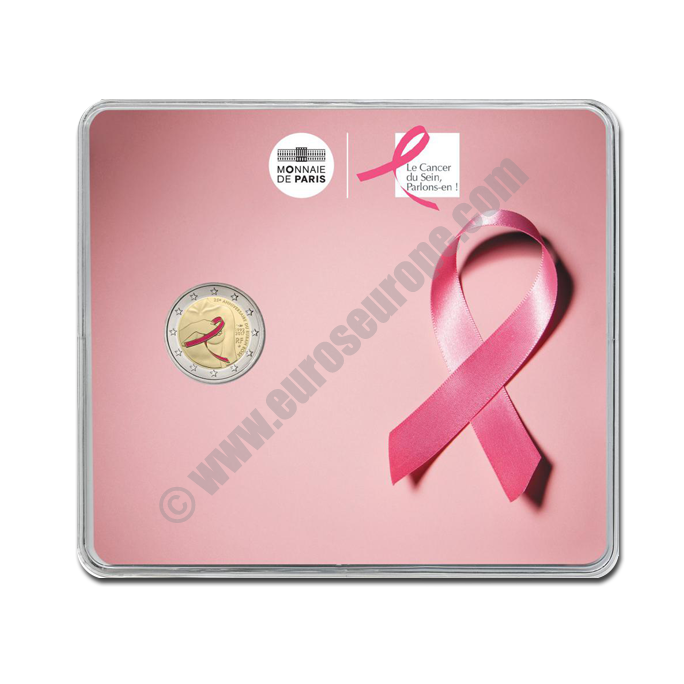 France 2017 2 euros 25th anniversary of the pink ribbon, symbol of the fight against breast cancer