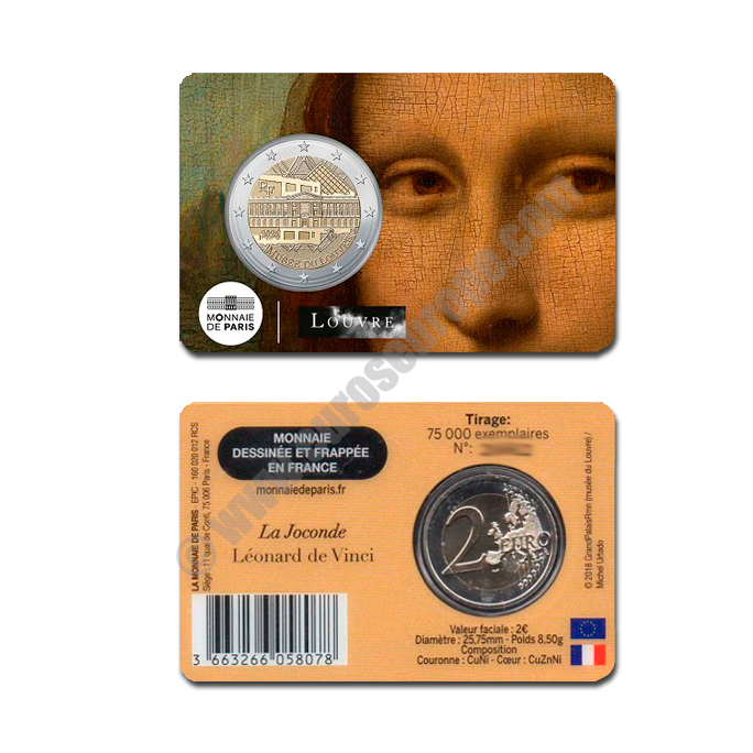 France 2025 2 euros Louvre Museum - Mona Lisa