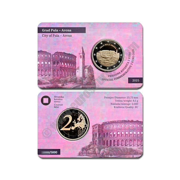 Croatia 2025 Coin card Grad Pula – Arena