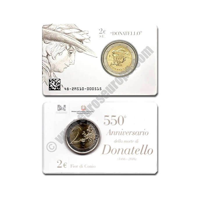 Italy 2016 Coin card 550th Anniversary of the death of Donatello