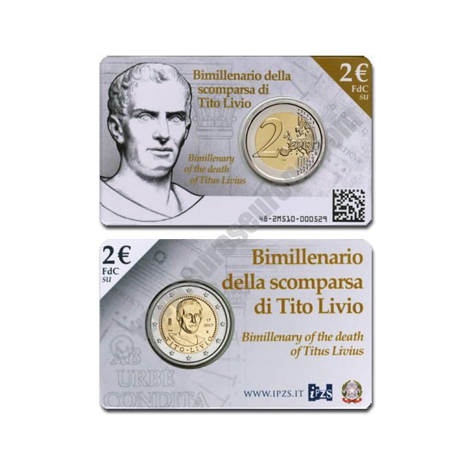 Italy 2017 Coin card Bimillenary of the death of Titus Livius
