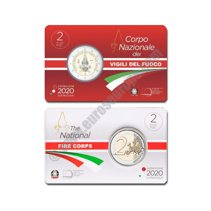 Italy 2020 Coin card 80th anniversary National Fire Brigade Foundation