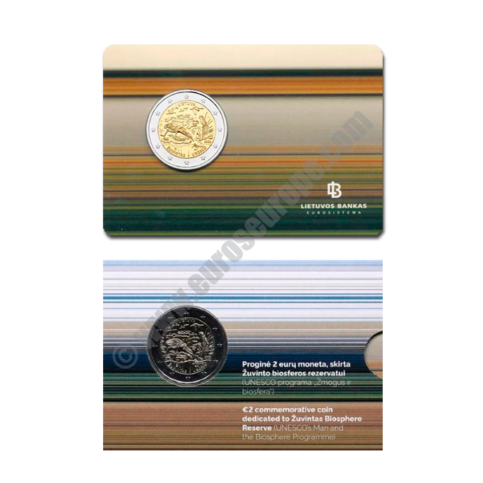 Lithuania 2021 Coin card UNESCO’s Man and the Biosphere Programme - Žuvintas Biosphere Reserve