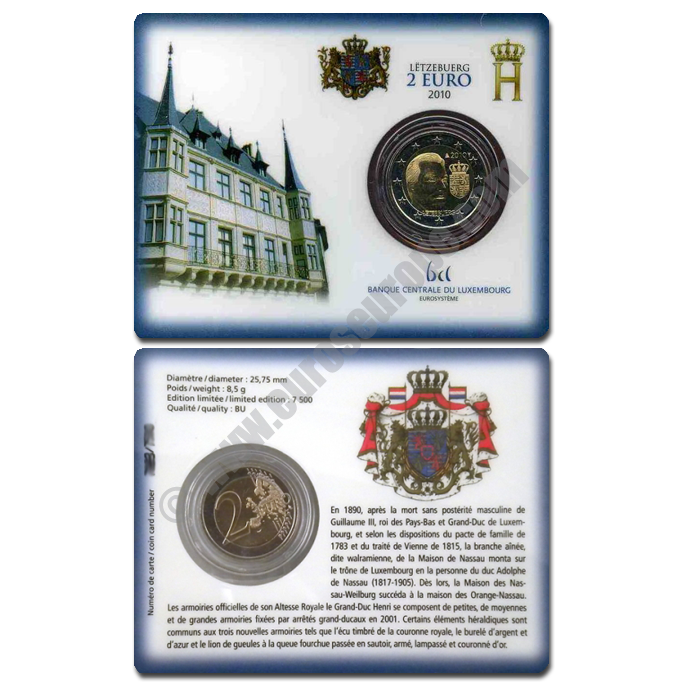 Luxembourg 2010 Coin card Grand-Duke's coat of arms