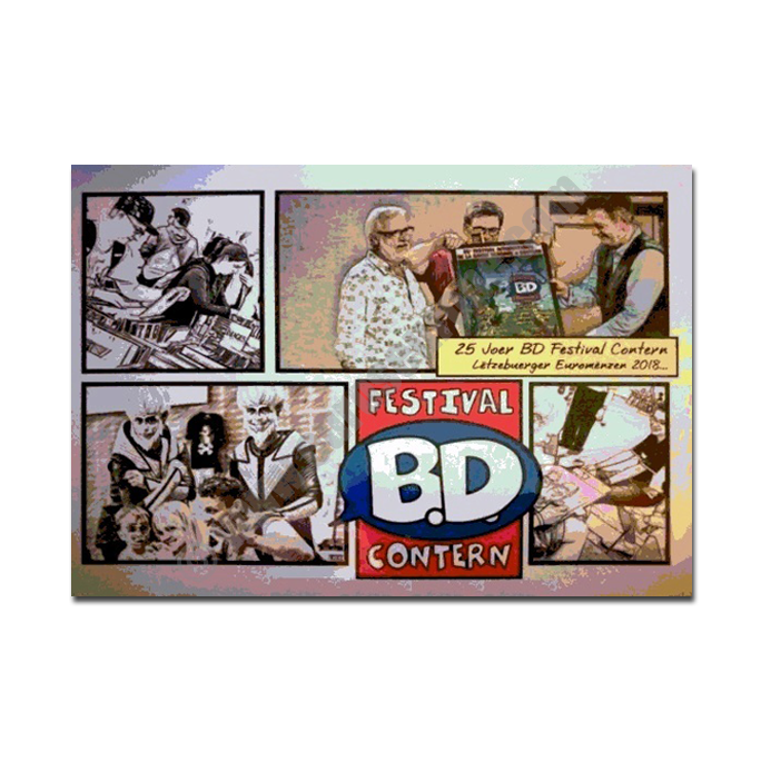 Luxembourg 2018 Coin and stamp 25th anniversary of the BD Festival Contern