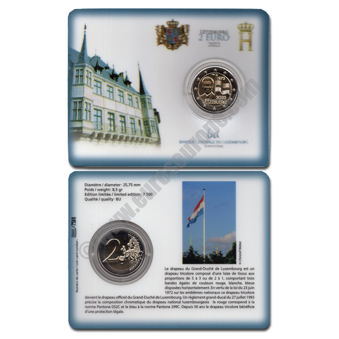 Luxembourg 2022 Coin card The 50th Anniversary of the legal protection of the Luxembourg flag