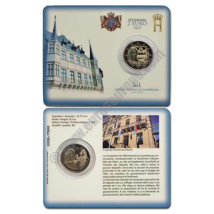 Luxembourg 2023 Coin card The 175th anniversary of the Luxembourg Parliament