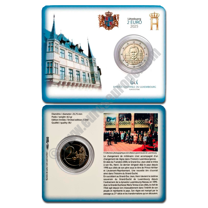 Luxembourg 2025 Coin card The 25th anniversary of the accession to the throne of Grand Duke Henri