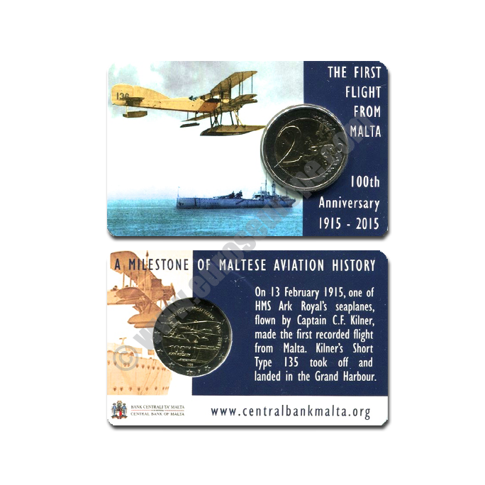Malta 2015 Coin card 100 Years since the first Flight from Malta
