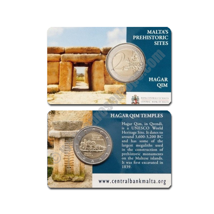 Malta 2017 Coin card UNESCO World Heritage Site: Maltese prehistoric temples of Hagar Qim