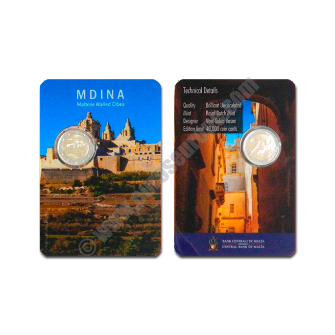 Malta 2025 Coin card City walls of Mdina