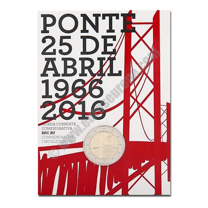 Portugal 2016 2 euros 50 years of the first bridge uniting the two riverbanks of the Tejo River
