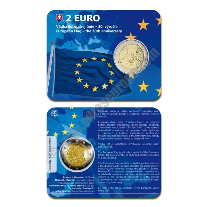 Slovakia 2015 Coin card 30th Anniversary of the Flag of Europe