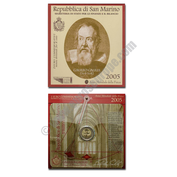 San Marino 2005 2 euros World Year of Physics 2005