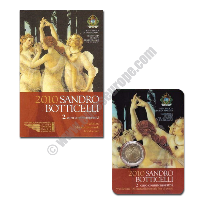 San Marino 2010 2 euros 500th anniversary of the death of Sandro Botticelli