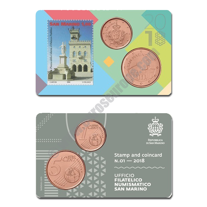 San Marino 2018 Coin and stamp N. 1