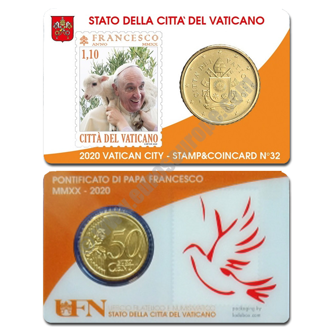 Vatican 2020 Coin and stamp N. 32 - Pope Francis