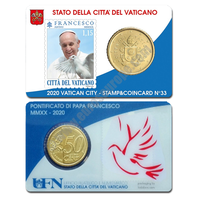 Vatican 2020 Coin and stamp N. 33 - Pope Francis