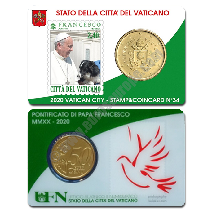 Vatican 2020 Coin and stamp N. 34 - Pope Francis