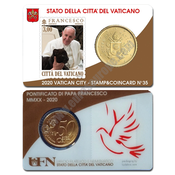 Vatican 2020 Coin and stamp N. 35 - Pope Francis