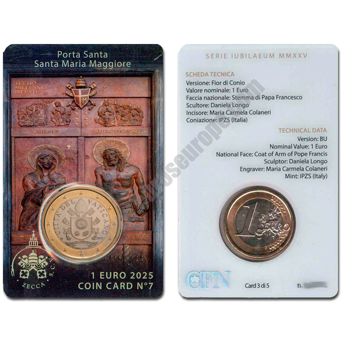 Vatican 2025 Coin card 1 Euro N. 7