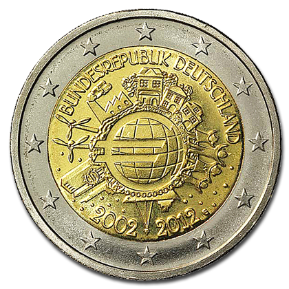 Germany 2 euros commemorative - 2012 - 10 years of the Euro