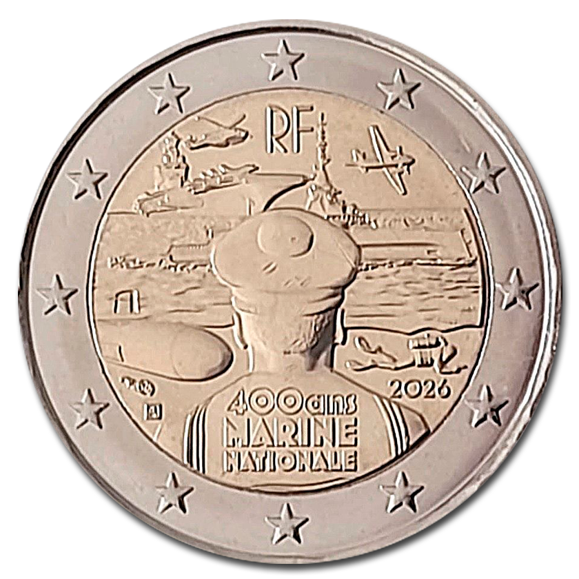 France 2 euros commemorative - 2026 - The French Navy - 400 years of experience