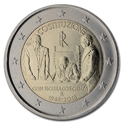 Italy 2 euros commemorative - 2018 - The 70th Anniversary of the Coming into Force of the Italian Constitution