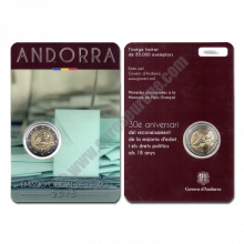 Andorra 2015 2 euros 30 Years since 18 became Legal Age