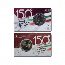 Italy 2021 Coin card 150th Anniversary of the institution of Rome Capital of Italy
