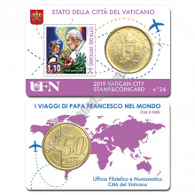 Vatican 2019 Coin and stamp N. 26 - Pope 2018 travels