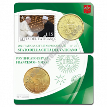 Vatican 2021 Coin and stamp N. 37 - Pope Francis